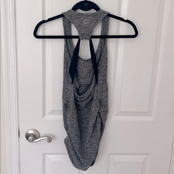 Beyond the Bump Let It Grow Grey Ruched Racerback Maternity Top NOWT - Picture 4 of 7